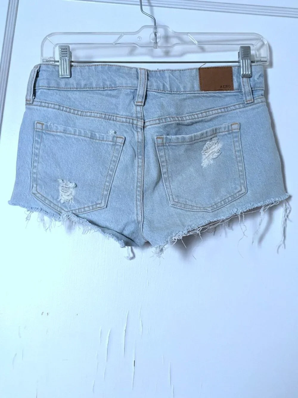 Aeropostale Distressed Denim Micro Shorts Women's Size 00 - Picture 4 of 6
